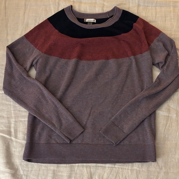 Smartwool Sweaters - Smartwool Women's Color Block Crew Neck Sweater - Black, Burgundy, Gray